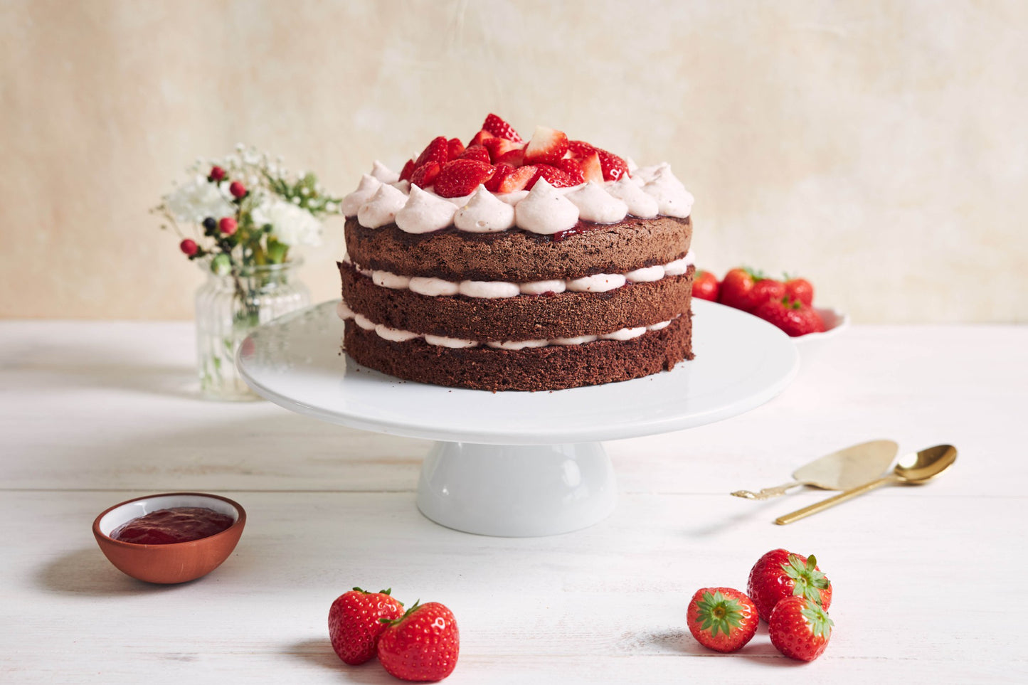 Sweet Cake With Strawberries